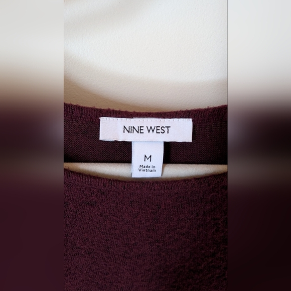 Burgundy Long Sleeve Ruched Sweater Dress - Picture 4 of 5